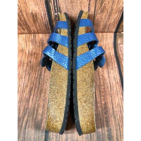 Birkenstock Birkis Xenia Blue 3 Strap Sandals Soft Womens 37 / 6 (5e3) - Picture 5 of 10